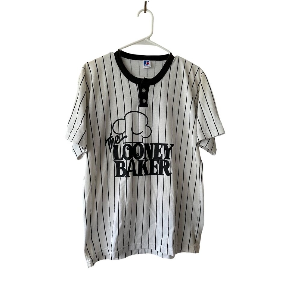 Russell Athletic Mens Looney Baker Pinstripe Baseball Shirt N0 3 100% Cotton